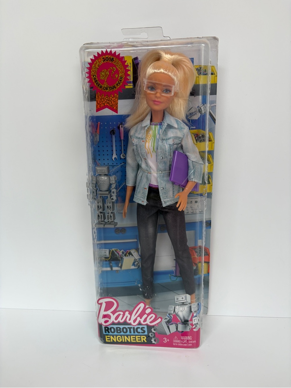 Barbie Robotics Engineer Doll Career of the Year 2018 Blonde Robot Laptop NEW